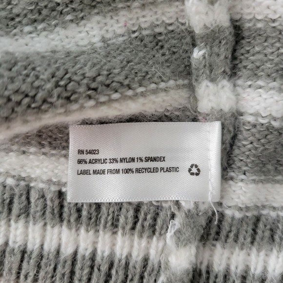 GAP Women's Sweater Yellow Gray White Striped Crew Neck Long Sleeve Size XS - Picture 9 of 9